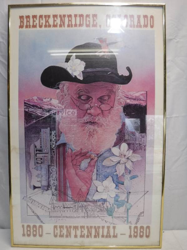 lot 1350 image: Breckenridge Colorado Framed Poster print Centennial
