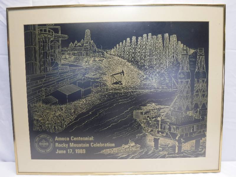 lot 1354 image: Amoco Centennial framed and matted print