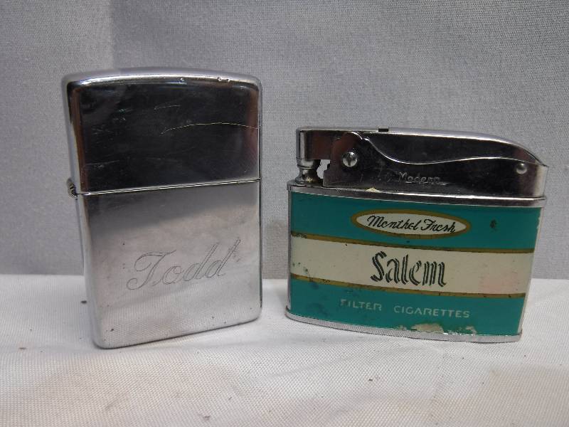 lot 1399 image: Salem brand lighter and lighter inscribed with Todd
