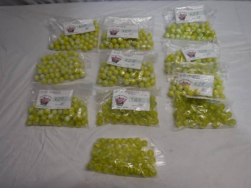 lot 1404 image: Bags of yellow marbles
