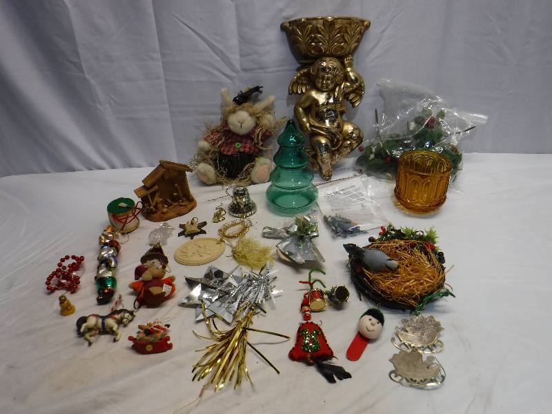 lot 1420 image: Christmas tree candy jar, nativity set and so much more