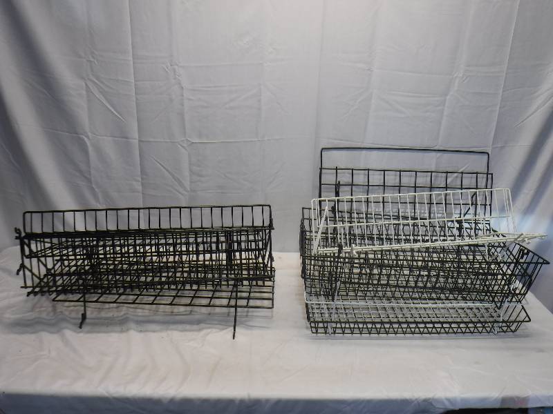 lot 1457 image: Wire shelves that hook into peg boards