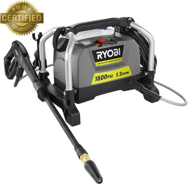 lot 6280 image: Ryobi 1,800 Psi 1.2 Gpm Electric Pressure Washer Electric Axial Cord Lock