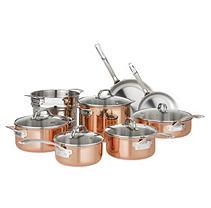 lot 6282 image: Viking 13-pc. Tri-Ply Copper Cookware Set