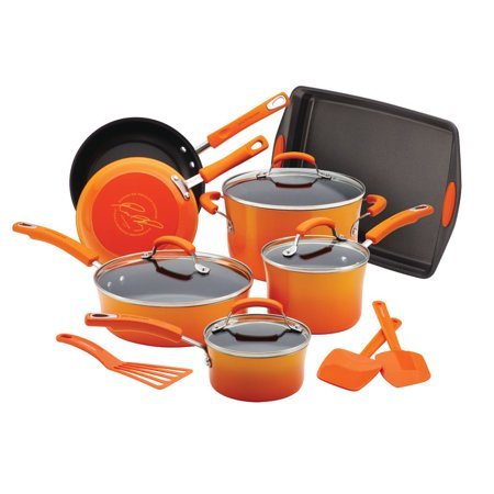 lot 6300 image: Rachael Ray 14-pc. Cookware Set - Orange - Rachael Ray