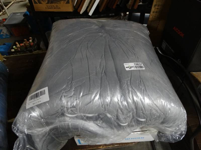 lot 19037 image: Gray velvet ushaped pillow