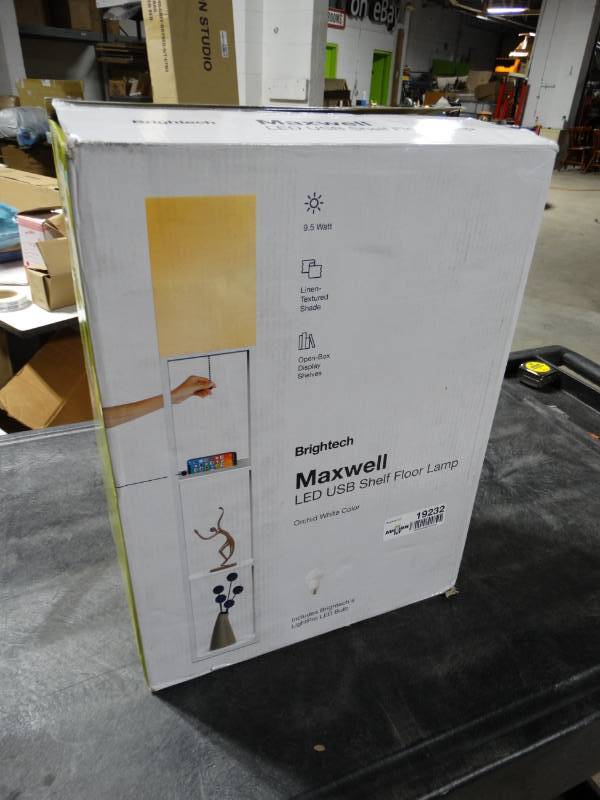 lot 19232 image: Maxwell LED usb shelf floor lamp