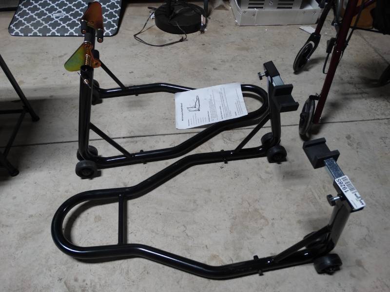 lot 19285 image: Motorcycle front stands.