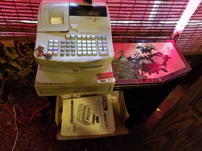 lot 9761 image: Small Table and Cash Register