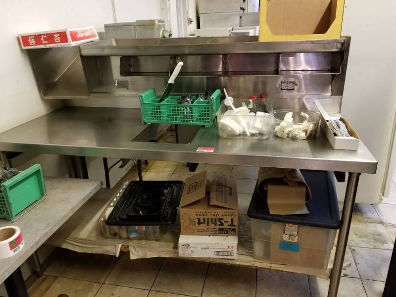 lot 9816 image: Stainless Steel Table and Contents on Table
