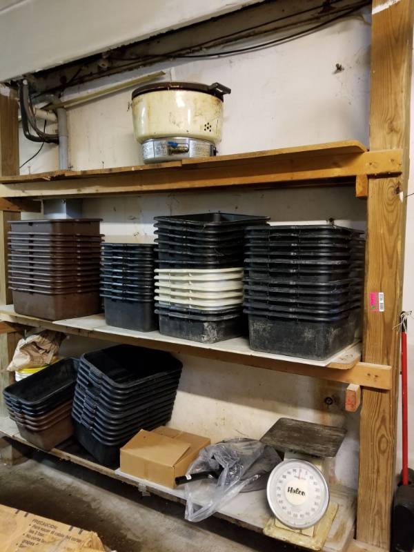lot 9830 image: Plastic Bins, Scale, Rice Cooker