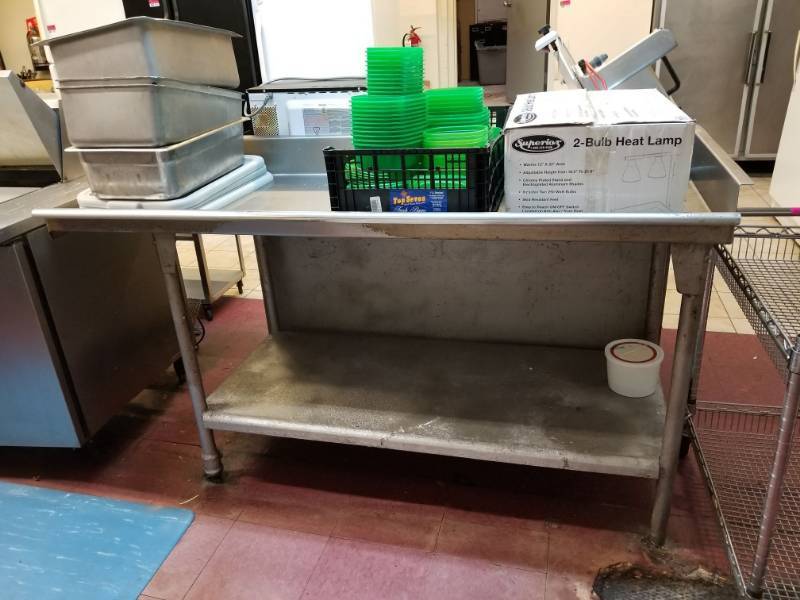 lot 9871 image: Stainless Steel Table Including Contents on It