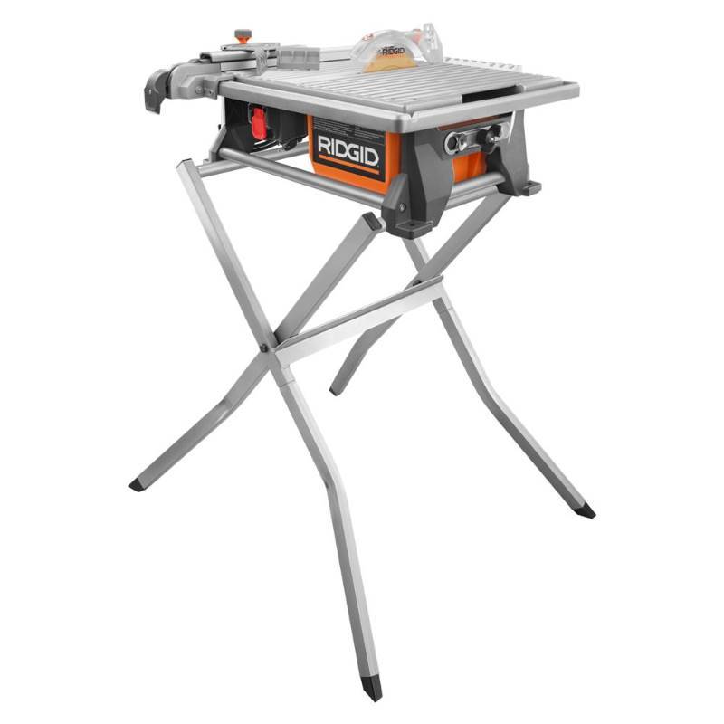 lot 6374 image: RIDGID 120-Volt 7 in. Tabletop Wet Tile Saw with Stand