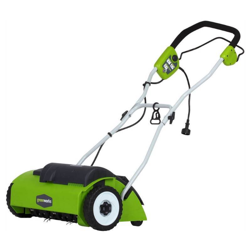 lot 6385 image: Greenworks 27022 14 inch 10A Electric Dethatcher