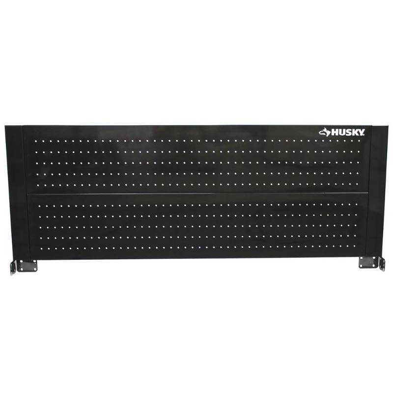 lot 6390 image: Wiremold Portable ToolFittings & Kits  Husky Garage Storage 52 in. Pegboard Back Wall for Tool Cabinet, Black D6TC09002