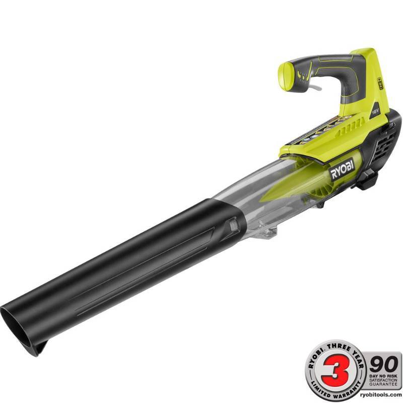 lot 6394 image: Ryobi ONE 100 MPH 280 CFM 18-Volt Lithium-Ion Cordless Jet Fan Leaf Blower Battery and Charger Not Included
