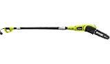 lot 6404 image: Ryobi Pole Chainsaw Pruner 8 in. Bar 6 Amp Corded Electric Chain Saw Pruner Angled Head RY43160A