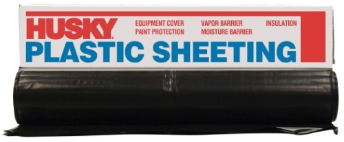 lot 6406 image: Husky CF0616-50B 16 X 50 6 ML Tyco Polyethylene Black Plastic Sheeting