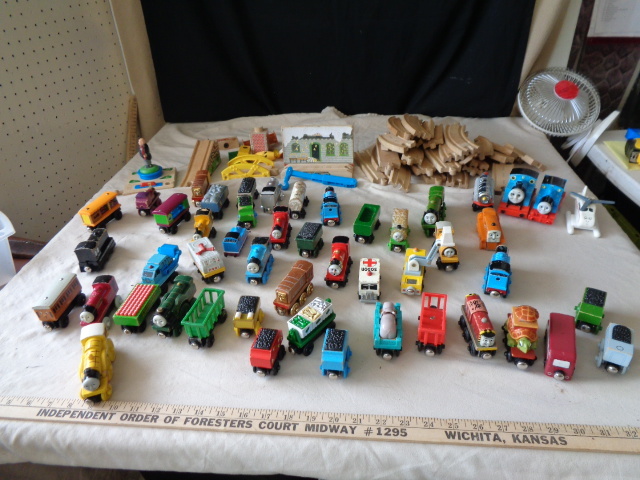 lot 6547 image: Wood and Magnetic Train Set
