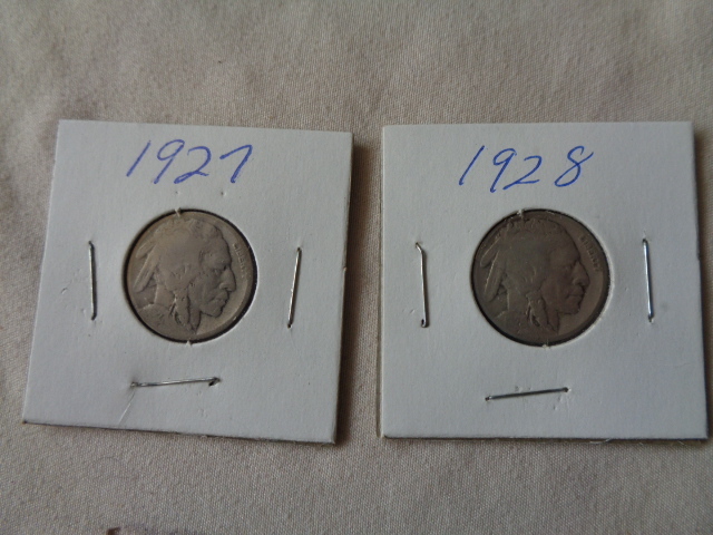 lot 6558 image: 1927 and 1928 Buffalo Nickle
