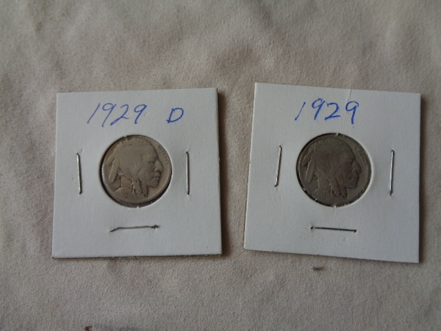 lot 6559 image: 2-1929 Buffalo Nickles