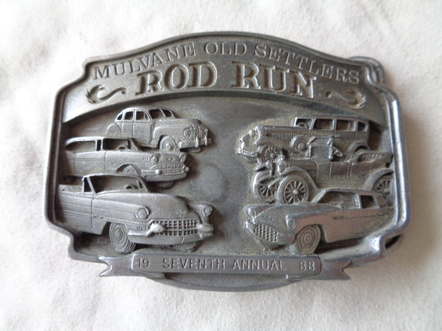 lot 6573 image: 1988 Valley Buckle Company Siskiyou 7th Annual Rod Run Belt Buckle
