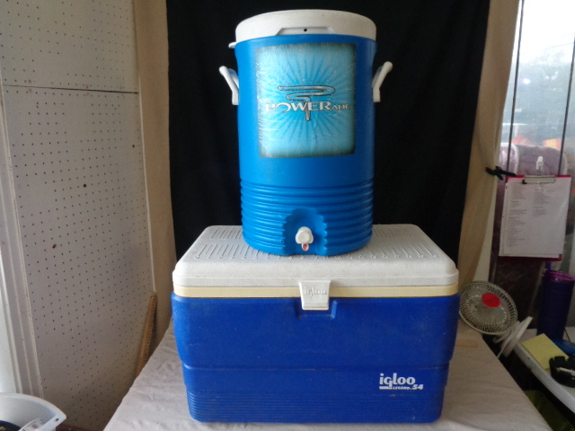 lot 6598 image: Igloo Cooler and Powerade Water Jug