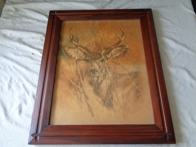 lot 6621 image: 24x 21 12 Framed Deer Picture