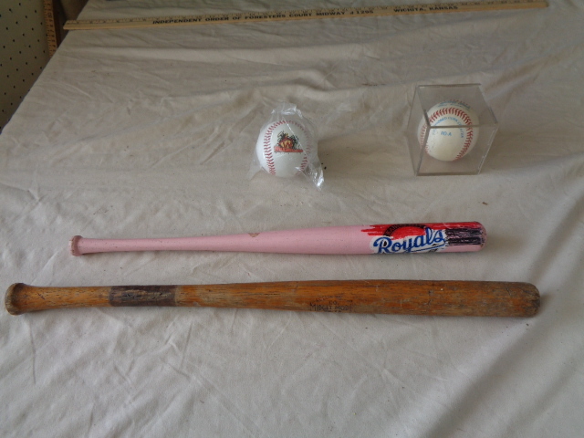 lot 6688 image: 18 and 21 Wood Bat and 2 BaseBalls