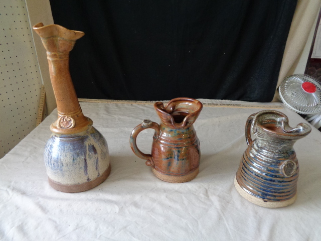 lot 6752 image: 3 Very Cool Ceramic Pottery Pitchers