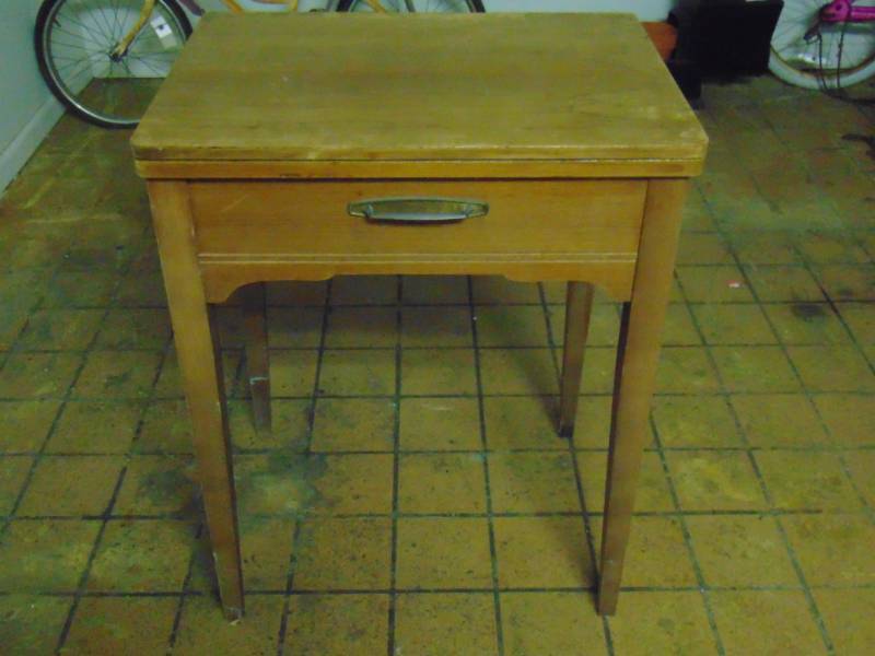 lot 10646 image: Solid Sewing Machine Table