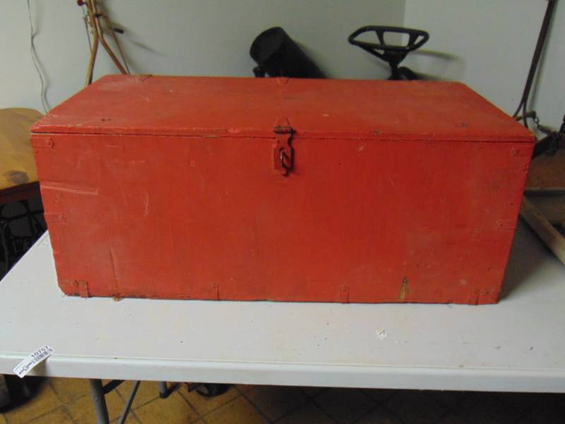 lot 10757 image: Large Wooden Box Full Of Hardware