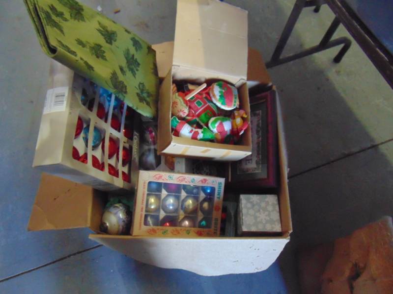 lot 10767 image: Large Box Of Christmas Decor