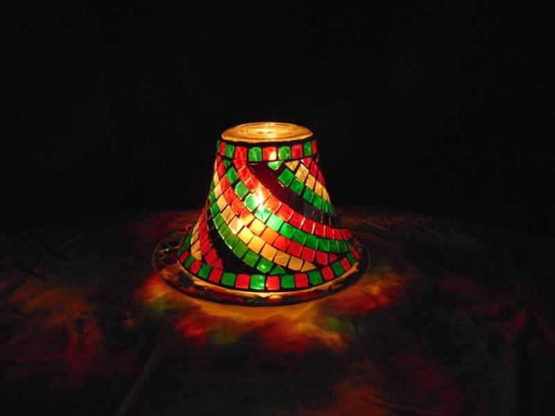 lot 10810 image: mosaic christmas candle holder