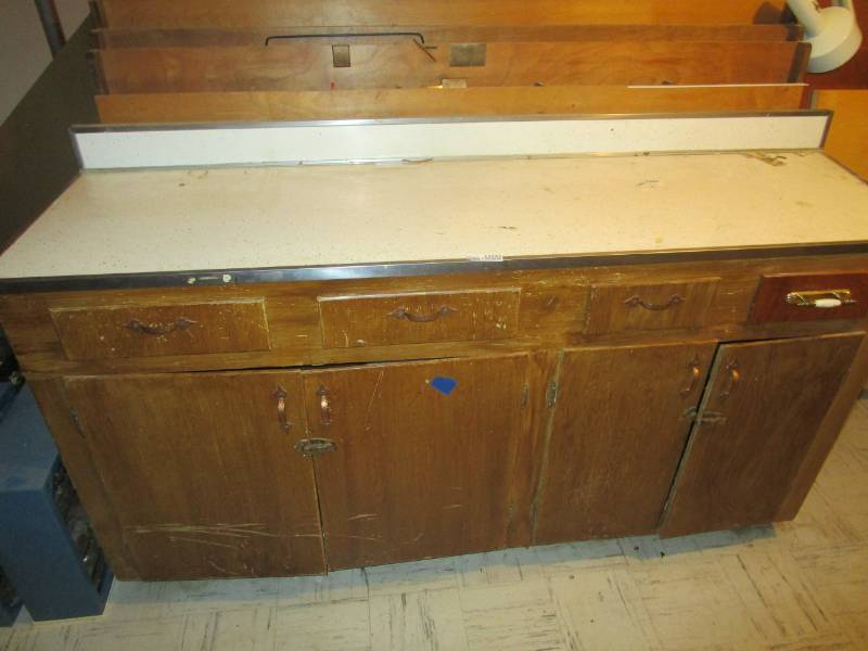 lot 13243 image: Storage Cabinet Base with Divided Storage on Top and Underneath