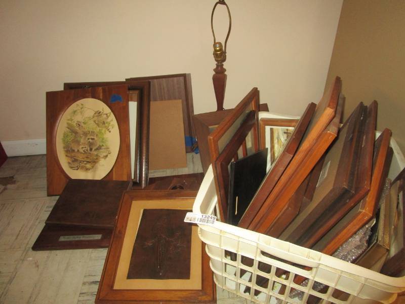 lot 13249 image: Large Lot of Wood Pictures, Frames and Framed Mirrors