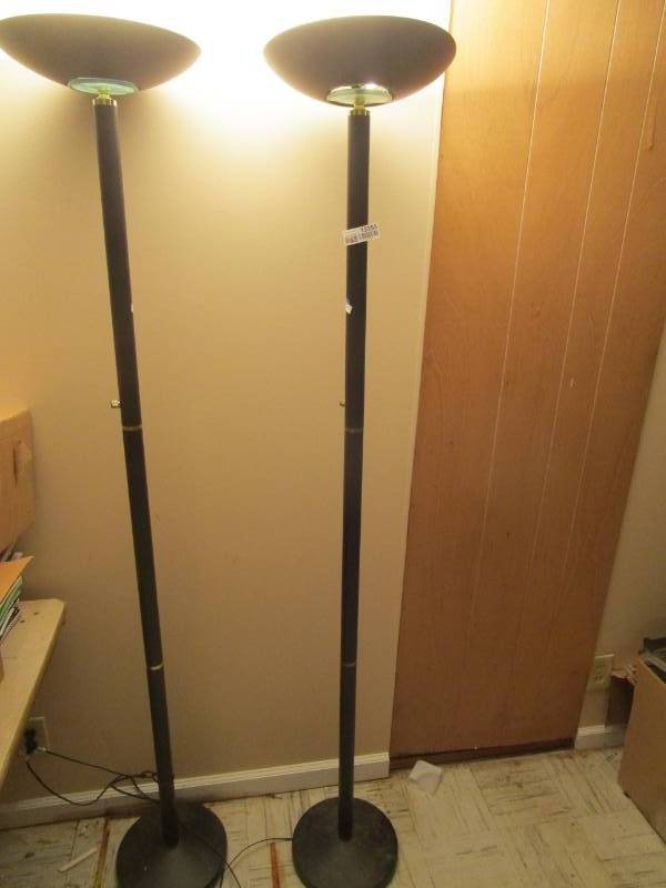 lot 13255 image: Two Matching Metal Floor Lamps