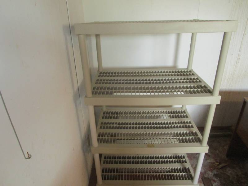 lot 13264 image: Plastic Storage Shelving
