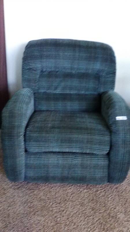 lot 13292 image: Blue Upholstered Recliner