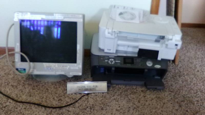 lot 13320 image: Old Computer Monitor, 2 PrintersCopiers