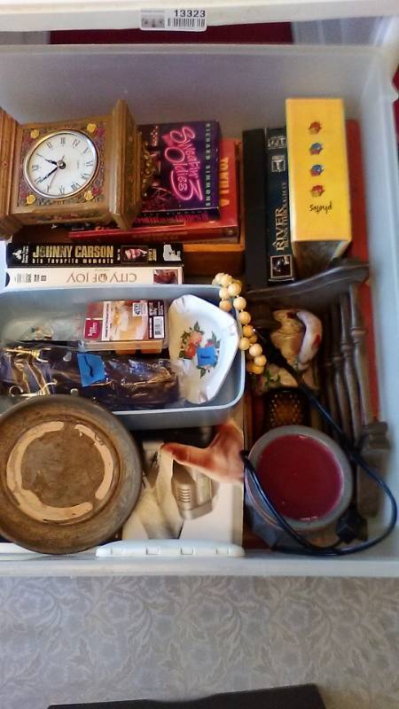 lot 13323 image: Plastic Storage Drawer - Contents Included
