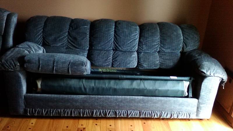 lot 13325 image: Navy Blue Hide-a-bed, Sofa Bed