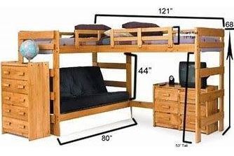 twin over full l shaped bunk bed
