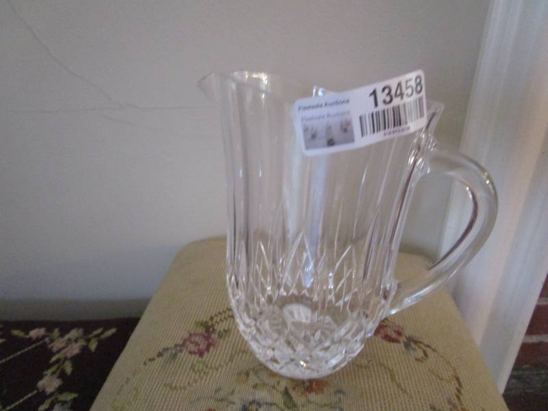 lot 13458 image: Clear Glass  Crystal Pitcher