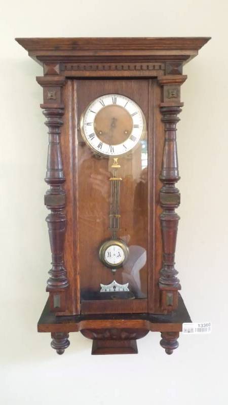 lot 13360 image: Antique German RA Wall Clock - Late 19th Century Valued at $200-300