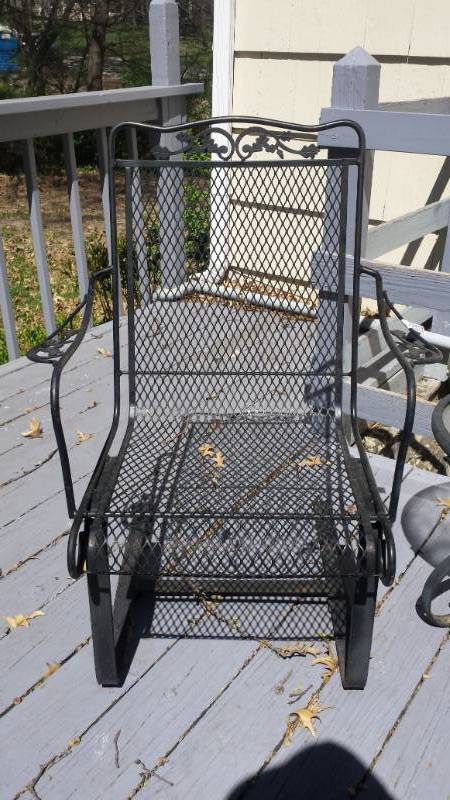 lot 13420 image: Wrought Iron Black Deck Rocker