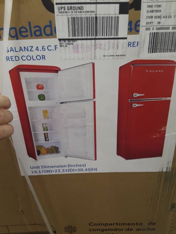Galanz - Retro 7.6 Cu. Ft Top Freezer Refrigerator - Red USA