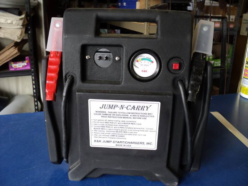 lot 7368 image: K & K Jump Start Chargers, Jump & Carry, untested, powers on