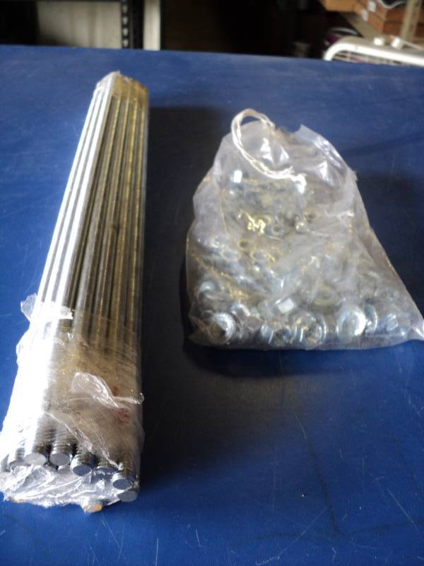 lot 7369 image: (24) ct lot all thread 516 diameter x 18 long with hex nuts