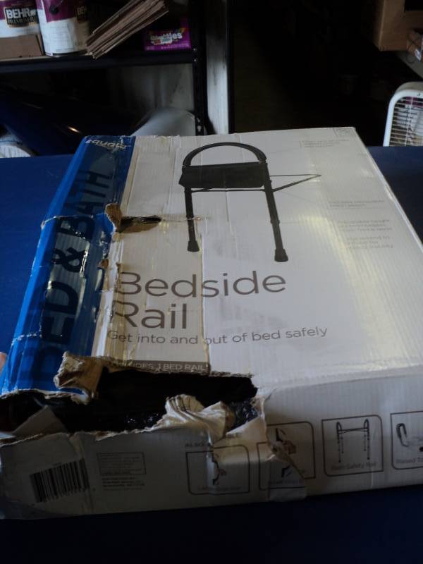 lot 7380 image: Equate Bedside Rail Frame adjusts 32-44 tall, damaged box